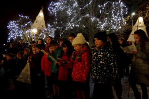 Carol singers from Belgrave Primary school entertained the residents of Westminster Park at the Christmas lights switch on.