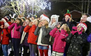 Belgrave School choir singing at last year's Christmas Lights Switch-on at Westminster Park.